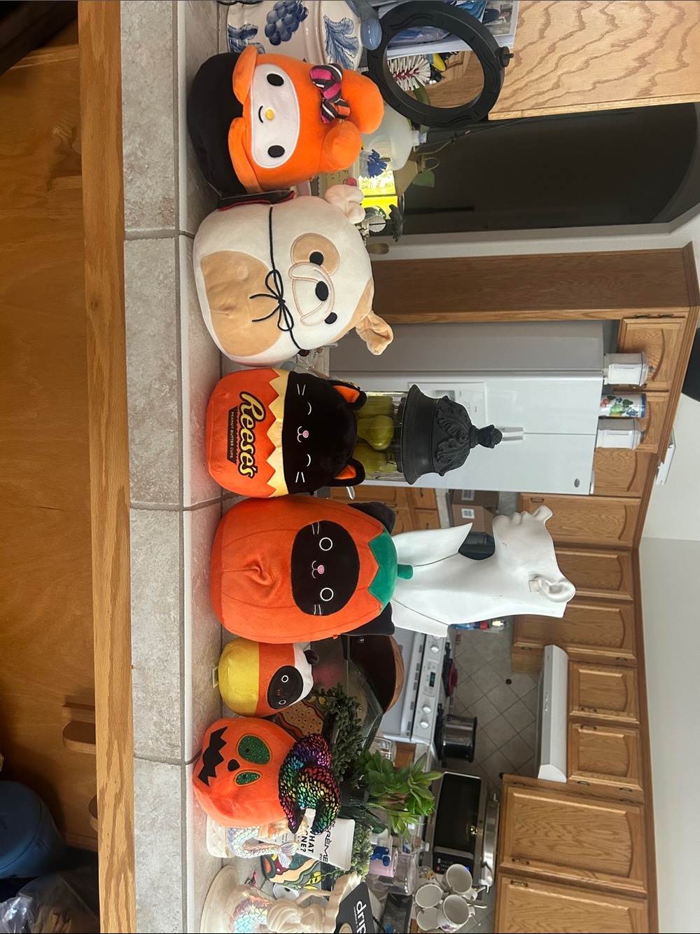 Halloween Plush Pumpkin Cat Décor - Orange